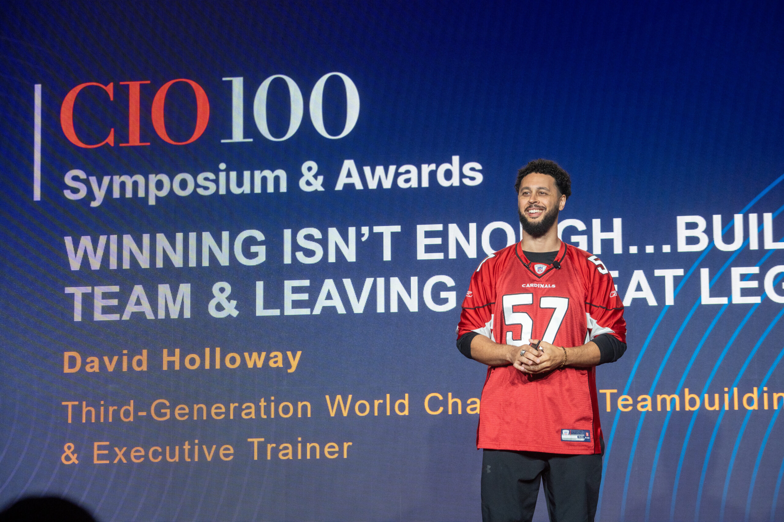 David Holloway bringing humor to CIO100 keynote audience