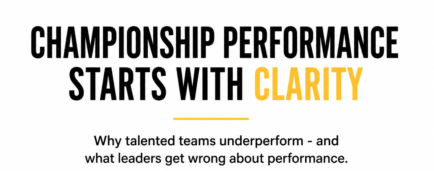 championship performance starts with clarity headline text