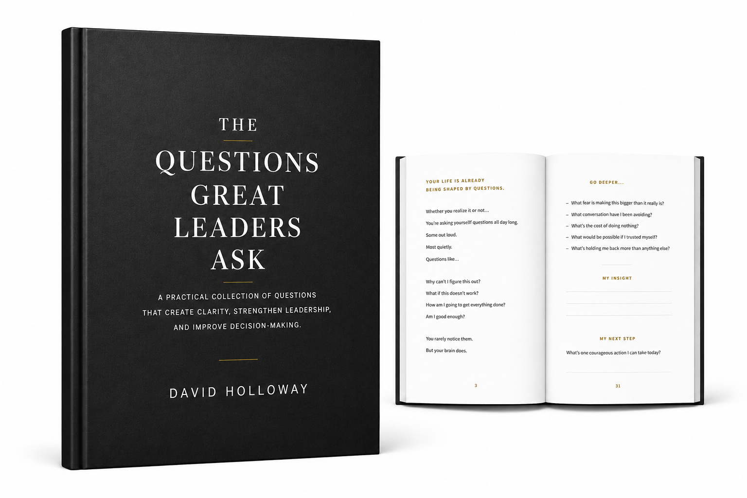 David Holloways The Clarity Guide Book cover and two inside pages